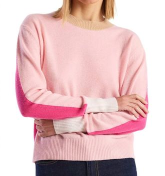 Brodie Summer Colourblock Crew Top In Candy Floss