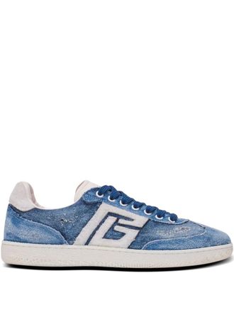 Balmain logo-patch sneakers - Blue
