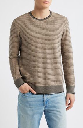 Rag & Bone Harvey Stripe Cotton Blend Sweater in Natural/Grey at Nordstrom, Size Xx-Large