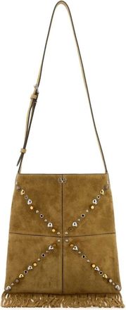 Valentino Garavani Nellc&ocirc;te Suede Schoudertas - Heren - Schoudertassen - Bruin - ONE Size - Leer - Tassen