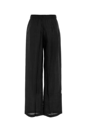 The Rose Ibiza Womens Black Silk Palazzo Pant Exterior: Pantaloni Trousers