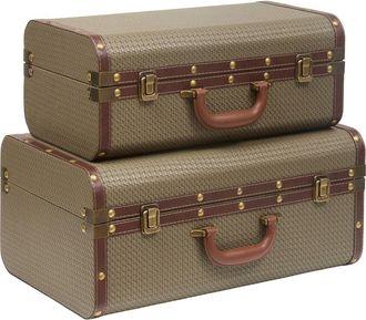 Atmosphera Lote De 2 Cajas De Almacenamiento Rectangulares Bonie En Color Verde Caqui - Atmosphera Cr&eacute;ateur DInt&eacute;rieur