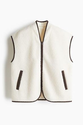 H&M Teddy Gilet in Cream at Nordstrom, Size Xx-Small