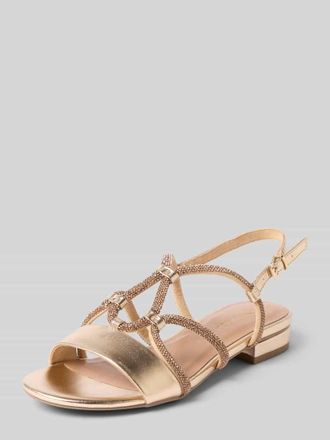 Marco Tozzi Sandalen mit Allover-Ziersteinbesatz in Gold, Gr&ouml;&szlig;e 36