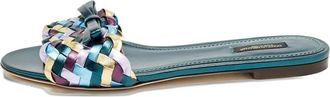 Dolce & Gabbana Sandali slides metallizzati - Blu