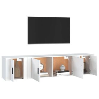 Berkfield Home Classic 3 Piece TV Cabinet Set White Engineered Wood