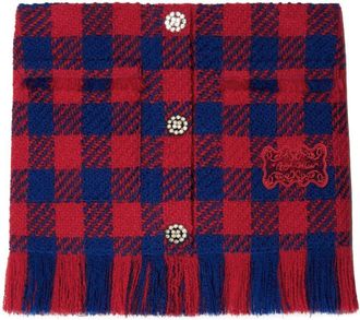 Off-white Vichy skirt - women - Virgin Wool/Polyamide - 40 - Red