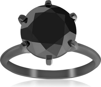 Pompeii3 5 1/2ct Black Diamond Solitaire Engagement Ring 14k Black Gold