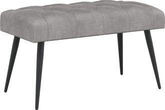 vidaXL Banco Con Tapicer&iacute;a Con Botones Gris Claro 80 X 40 X 46 Cm Vidaxl