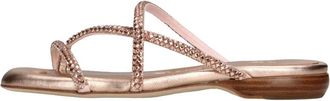 Ash Ash, Schoenen, Dames, Roze, 37 EU, Leer, Rubis Slides met Kristallen