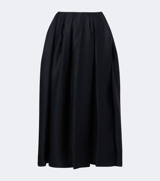 Khaite Adara pleated silk maxi skirt