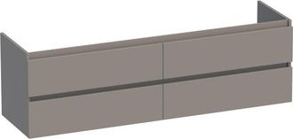 Marcel Breuer Joy wastafelonderkast 160 4 softclose lades - greeploos - 2 sifon uitsparingen - mat taupe