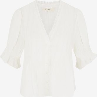 D&ocirc;en Top aus Voile mit V-Ausschnitt und Puff&auml;rmeln Karlie