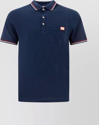 Valentino pocketed collar short sleeve polo shirt