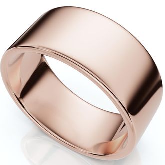 Pompeii3 9mm Flat High Polished Wedding Band 14K Rose Gold Size Selectable
