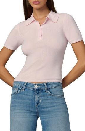 Joe's The Short Sleeve Cashmere Polo Sweater in Powder Pink at Nordstrom, Size X-Large