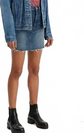 Levi's High Rise Deconstructed Button Fly Skirt In Blue