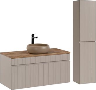 Petits Meubles Set mueble lavabo y columna estratificado 100.4cm