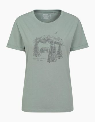 Mountain Warehouse Womens Mountain Warehouse Womens/Ladies Forest Bear Organic Loose Fit T-Shirt - Green - Size: 18