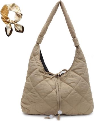 Generic Casual Commute Quilted Underarm Bag for Women,Trendy Large Capacity Shoulder Bags,Lightweight Soft Padded Handbag