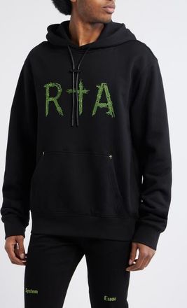 Rta Dion Oversize Black Circuit Logo Cotton Hoodie at Nordstrom, Size Xxx-Large
