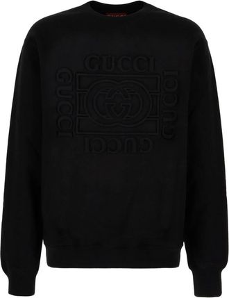 Gucci Sweatshirt van geborsteld katoenen jersey - Heren - Sweatshirts - Blauw - L - Katoen - Hoodies & sweatvesten
