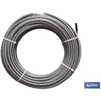 cofan Cofan Rollo Cable Galvanizado 100 Mts. 6mm., Cable Galvanizado Seg&uacute;n Forma D-1770, Disponible En 50-100 O 250 Metros Ideal Para La Creaci&oacute;n De Eslinga