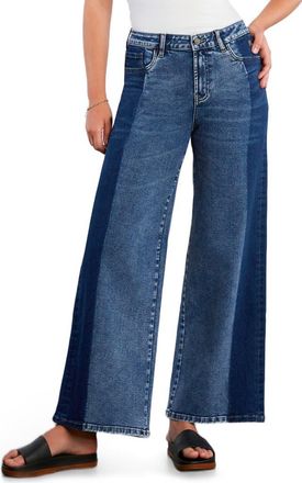 Wash Lab Denim Relaxed Wide Leg Jeans in 2 Tone Blue at Nordstrom, Size 25