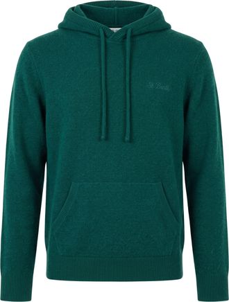 MC2 Saint Barth Dark Green Lambswool Hooded Knit Sweater