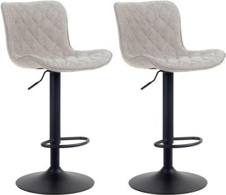 Clp Set de 2 Taburetes de bar regulable en Tela Gris topo