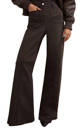 Reiss Sakura Wide Leg Jeans in Chocolate Brown at Nordstrom, Size 28