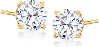 Ross-Simons CZ Stud Earrings in 14kt Yellow Gold