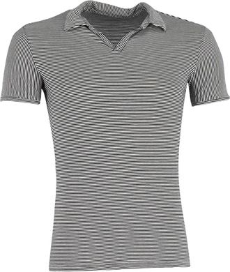 Theory Pre-owned Mens Striped Polo Shirt in Black and White Cotton - Size X-Small