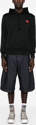 Comme Des Gar&ccedil;ons Signature Heart Patch Hoodie - Black