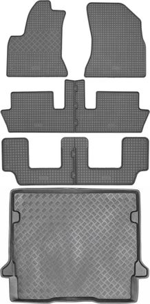 OEM Juego De Alfombrillas De Goma Para Citro&euml;n C4 Picasso Minivan (2006-2013) + Alfombrilla Para El Maletero