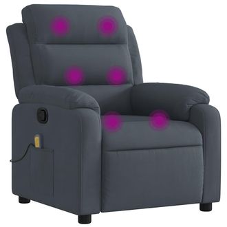 vidaXL Vidaxl - Sill&oacute;n De Masaje Reclinable De Terciopelo Gris Oscuro