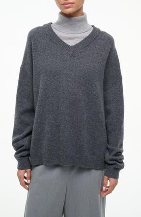 Staud Doris Layered Look Cashmere Sweater in Charcoal at Nordstrom Rack, Size X-Small