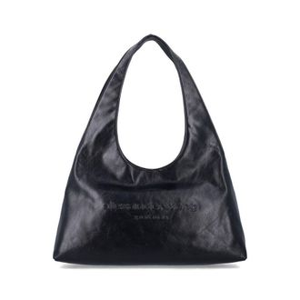 Alexander Wang Pike Medium Hobo Bag Black Cow Leather Lining Shoulder