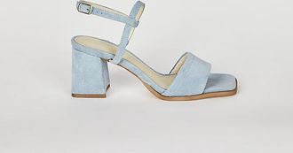 Intentionally blank Validated Ankle Strap Block Heels
