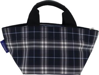 Burberry Nova Check Blue Label Nylon Navy Nylon Handbag (Pre-Owned)