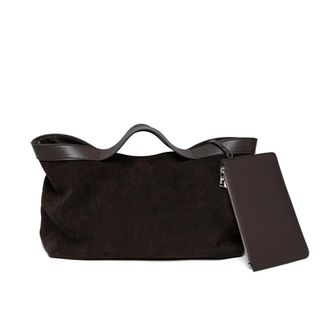 Generic Compatible For Winter Suede Big Tote Women Matte Cowhide Leather Handbag(Coffee)