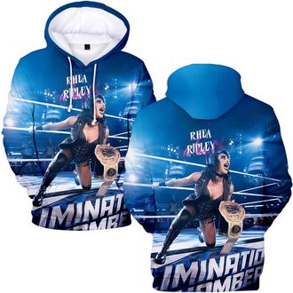 Generic Rhea Ripley 3D Fashion Mens Hoodie Casual Loose Hoodie Street (HL14544,XXL)