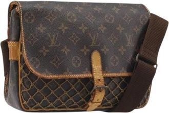 Louis Vuitton Pre-owned Monogram Canvas Shoulder Bag - Dames - Vintage Schoudertas - Bruin - ONE Size - Leer - Vintage