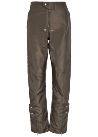 Rick Owens Motopants Panelled Leather Trousers - Grey - 38 (UK6 / XS)