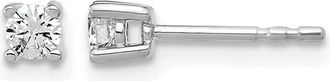 Diamond2Deal 14k White Gold 1/5 ct Round Lab Grown Diamond Stud Earrings VS Clarity, D-E Color