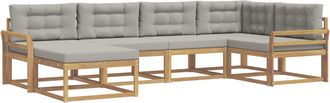 vidaXL Conjunto De Sof&aacute;s De Exterior 5 Uds. Blanco Y Gris Claro Vidaxl