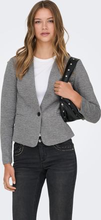 Only Kurzblazer ONLY ONLSELKIE L/S MEL FIT BLAZER TLR, Damen, Gr. 34, light grau melange, Jersey, Obermaterial: 66% Polyester, 34% Baumwolle, meliert, regu