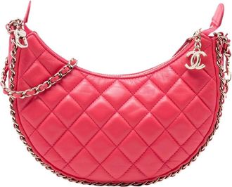 Chanel Pre-owned Quilted Leather Shoulder Bag - Dames - Vintage Schoudertas - Roze - ONE Size - Leer - Vintage