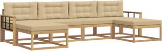 vidaXL Conjunto De Sof&aacute;s De Exterior 6 Uds. Y Beige Vidaxl