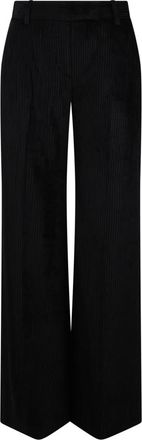 Ermanno Scervino Wide Trousers, female, Black, Size: 2XS Ribbed Flared Corduroy Trousers